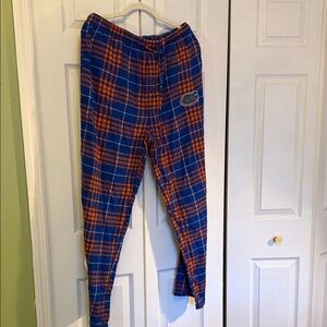 Blue and Orange Plaid Pajama Bottoms
